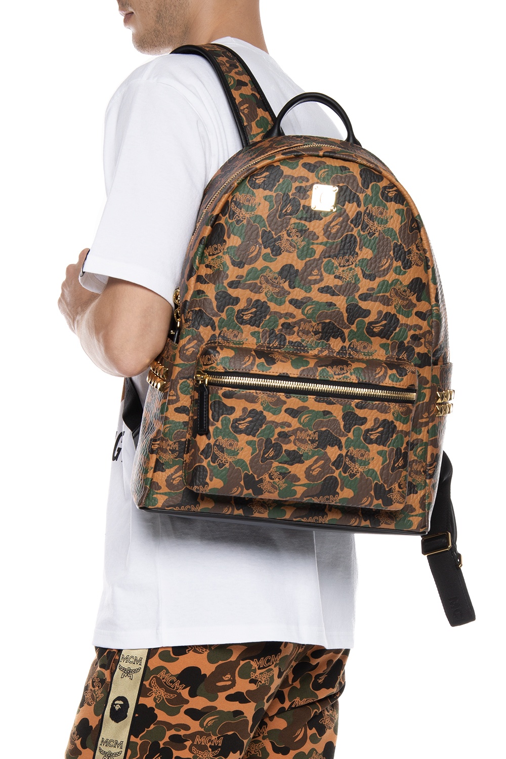 MCM X BAPE Backpack with logo | Men's Bags | Vitkac